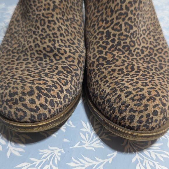 Lucky Brand Basel Womens Sz 7 Leopard Print Zip Ankle Boots - Picture 11 of 11
